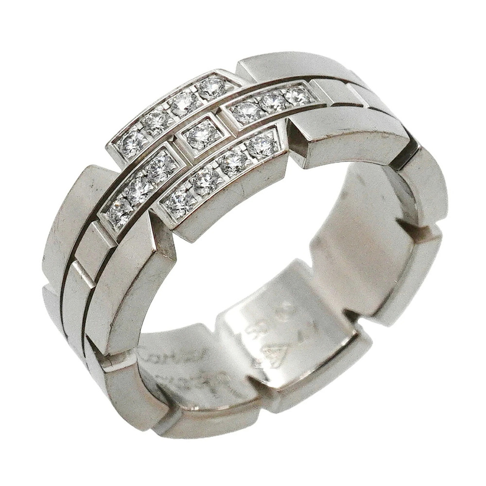 Cartier Tank Française Ring, 18K White Gold, Diamond, Size 47, Ladies'
